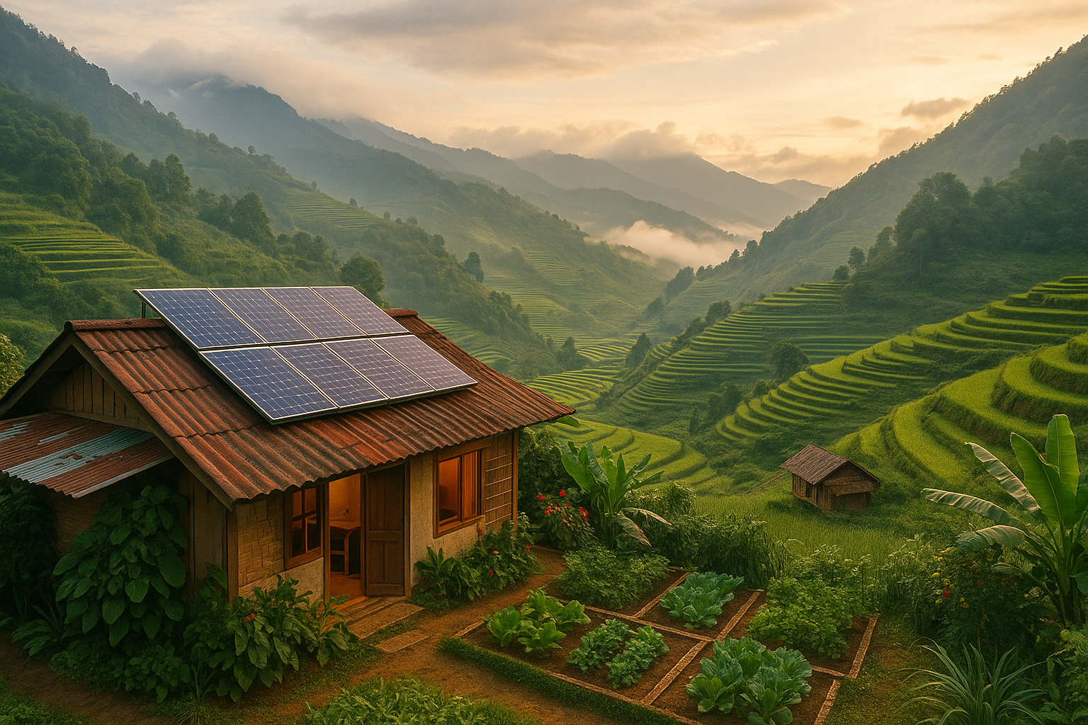 Hillside land in Vietnam prepared for sustainable water and camping systems.